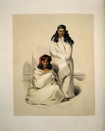 Image: Angas, George French 1822-1886 :E Wai and Kahoki, nieces of Rauparaha. George French Angas [delt]; W. Hawkins [lith]. Plate 9, 1847.
