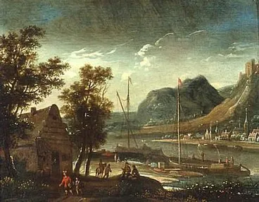 Image: Estuary with a Village and Boats