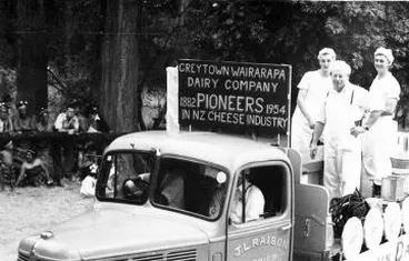 Image: Greytown Dairy Co-operative Dairy Company float in centennial parade