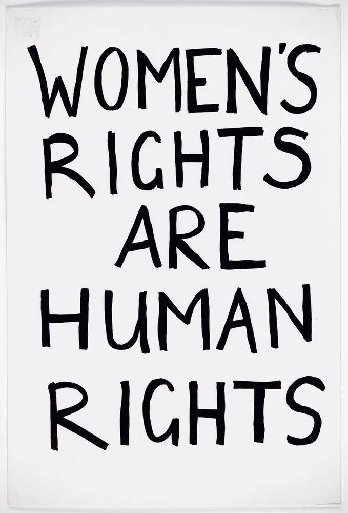 Full Time Feminist / Women's Rights Are Human Rights placard