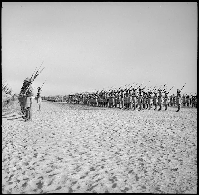 NZ units being reviewed by General Freyberg in Egypt
