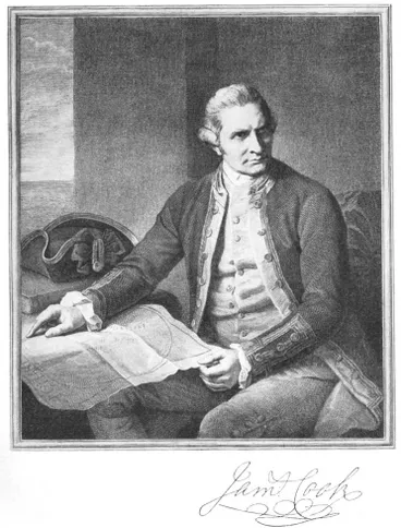 Image: Engraving of Captain James Cook (after Nathaniel Dance's 1776 oil portrait)