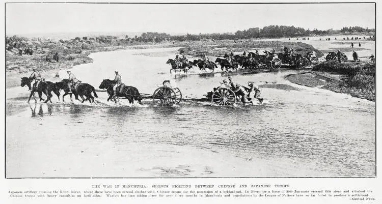 The war in Manchuria: serious fighting between Chinese and Japanese troops