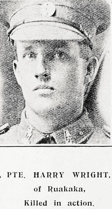 Pte. Harry Wright, of Ruakaka, Killed in action