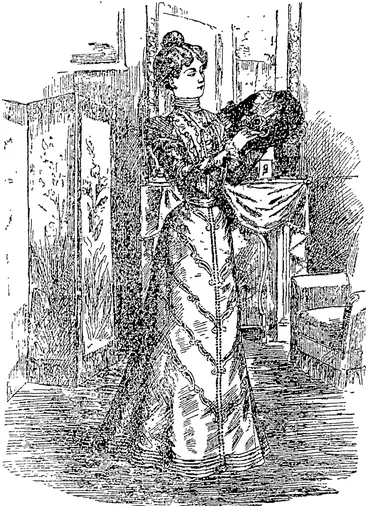 Image: A COSTUME OF STRAW-COLOURED TAFFETAS. (Auckland Star, 19 November 1898)