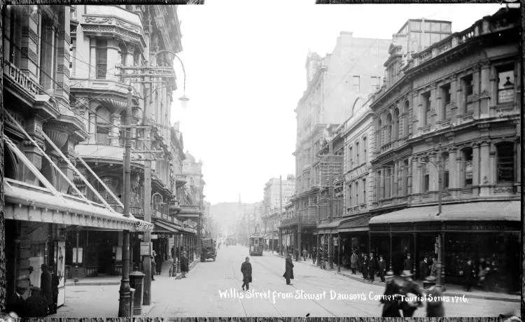 Willis Street from Stewart Dawsons Corner, Wellington