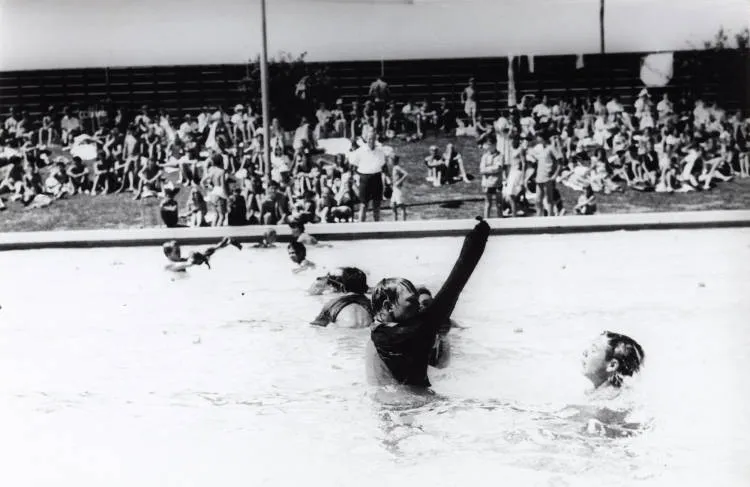 'Fun at Papakura pool', 1970.