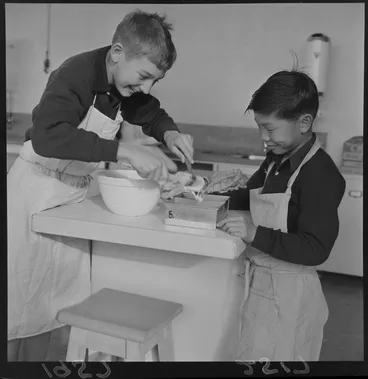 Image: Boys in cooking class, South Wellington Intermediate School
