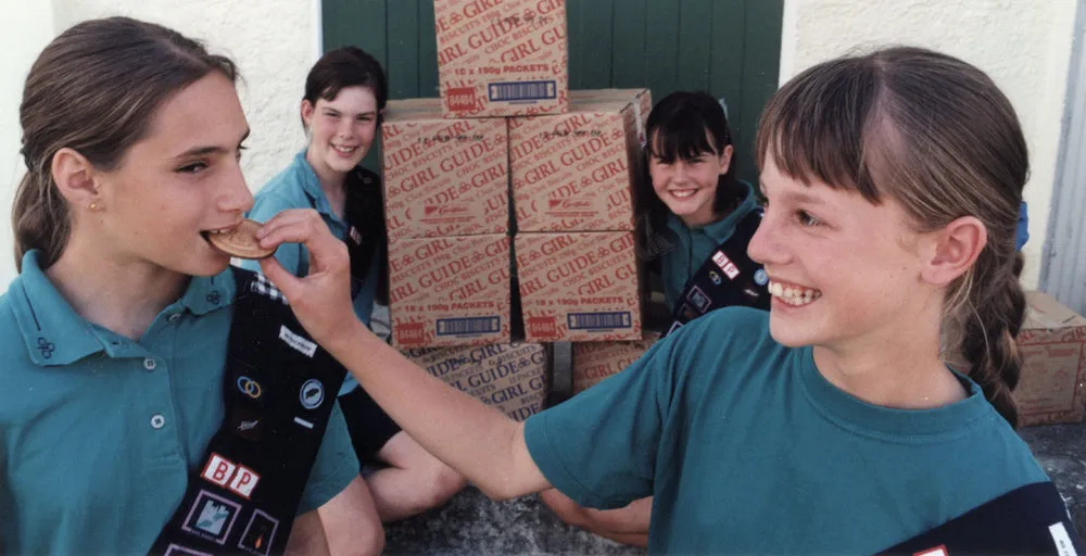 Girl Guides; fund-raising; alternative chocolate biscuits introduced.