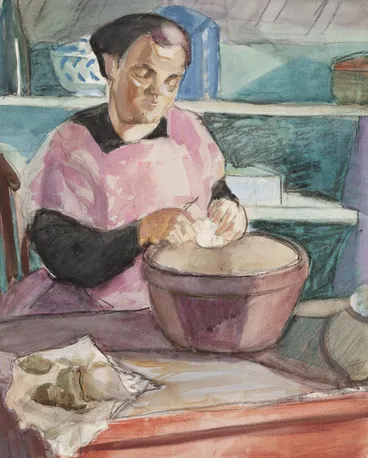 Image: Woman Peeling Potatoes