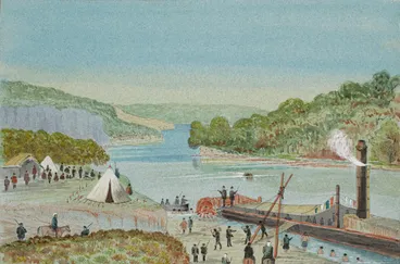 Image: Naval gunboat, Waikato, 1864