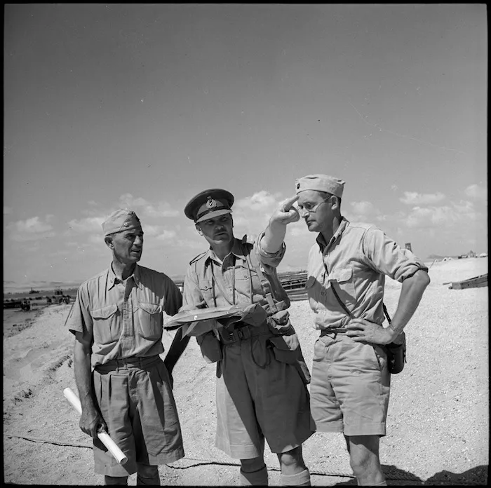 General Freyberg explaining exercises to American observers, Egypt