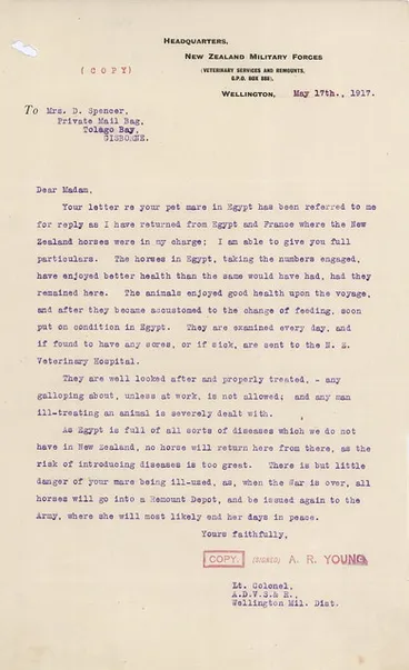 Image: Demobilisation - Horses - Disposal of abroad in World War I