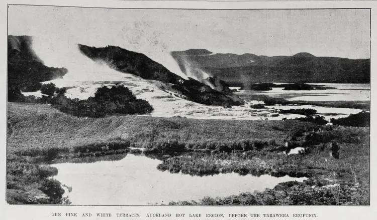 The Pink and White Terraces before the Tarawera eruption
