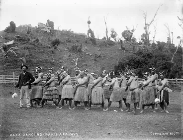 Image: Taare Waitara and haka party, Parihaka, 1890s