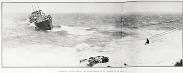 Image: A remarkable panorama showing the mangled remains of the Wiltshire in the surrounding seas