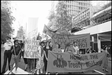 Image: Sesquicentennial demonstration, Queen Street, 1990
