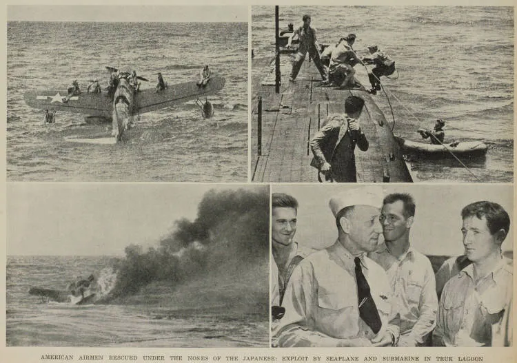 American airmen rescued under the noses of the Japanese: exploit by seaplane and submarine in Truk lagoon