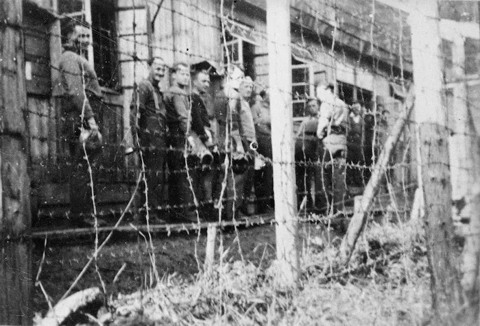Prisoners of war queueing for soup, Tirol, Austria