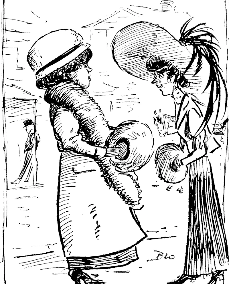 MONDAY�����WASHING DAY.  Belter Be Dead Than Out of the Fashion. Mrs Freemansbay: Oh, yes, J always do my day out on Monday, of course. As you know, if you appear at the bargain sales any other day but Monday you'll be put down as your own washerwoman. (Observer, 12 June 1909)