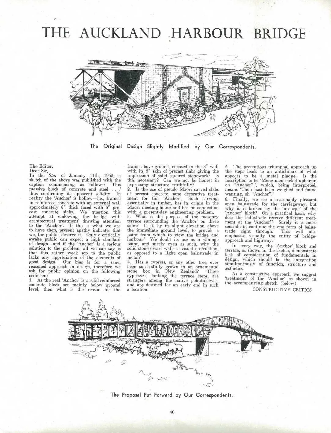 The Proposal Put Forward by Our Correspondents