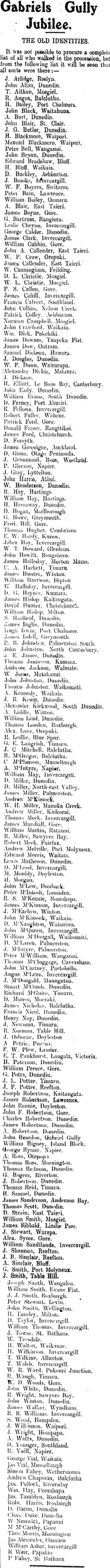 Image: Gabriels Gully Jubilee. (Tuapeka Times 27-5-1911)