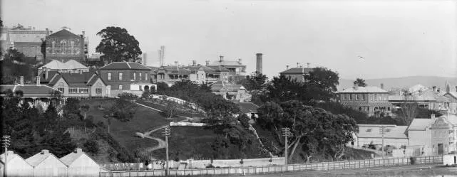 Houses on Jermyn Street, Auckland Central, 1900