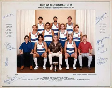 Image: Team Photo: Auckland Deaf Basketball Club, 1985