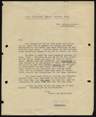 Lady Liverpool Trench Comfort Fund