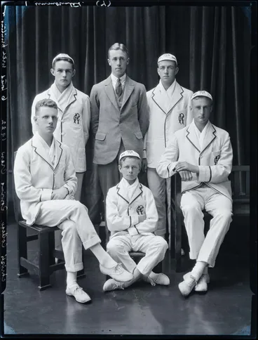 Image: Film Negative: Christ's College rowing crew 1922