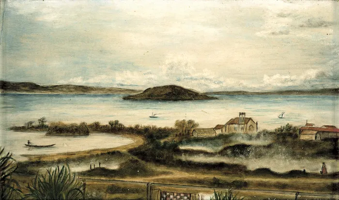 Ohinemutu and Mokoia Island by unknown artist