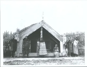 Image: Kakahi, Tohu - Carved house of Tohu, a Schismatic from Te Whiti's sect at Puniho, north of Parihaka