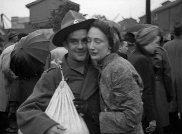 World War 2 soldier Robert Anderson on furlough, and Aubrey Gilmore