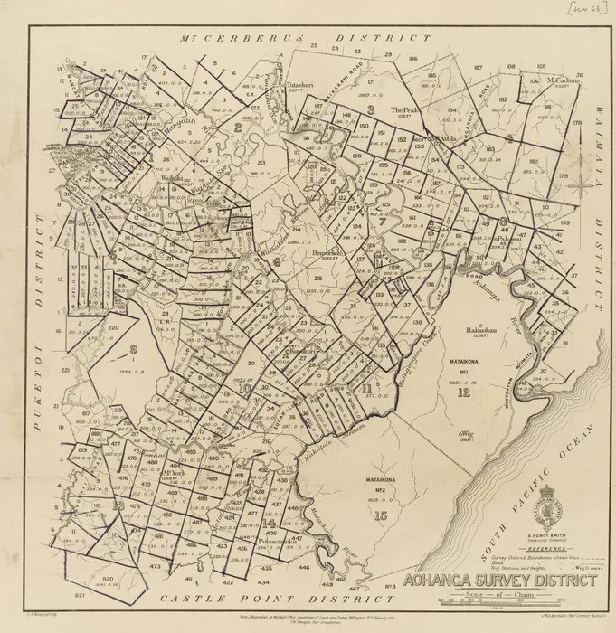 Aohanga Survey District [electronic resource] / E.R. Wilson, delt. 1896.