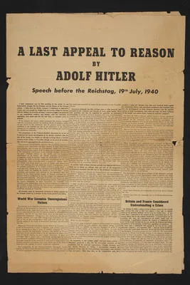 A last appeal to reason by Adolf Hitler