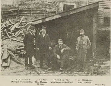 Image: Managers of the Westport, Brunner and Blackball mines