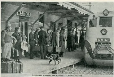 Image: By railcar on Dominion's newest railway: how passenger traffic is carried on the recently opened Napier-Wairoa section of the North Island East Coast Line