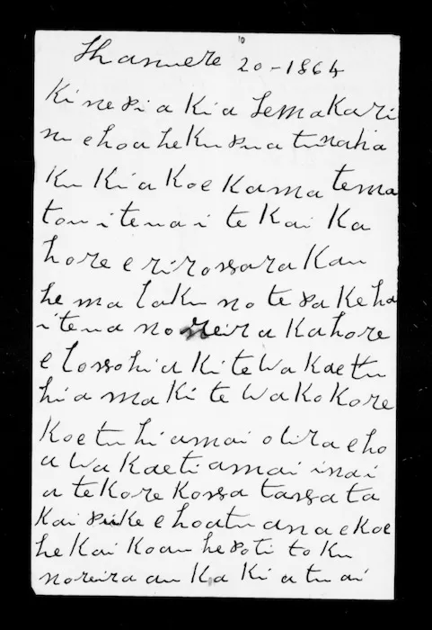 Letter from Te Teira Te Paea to McLean