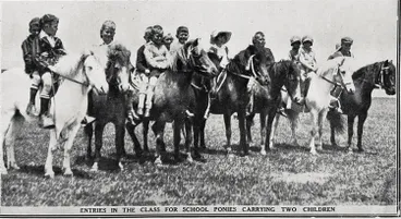 Image: Entries in the class for school ponies carrying two children