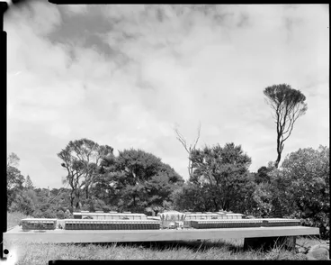 Image: Architectural concept model of the proposed stage two build of the Forest Research Institute, Rotorua
