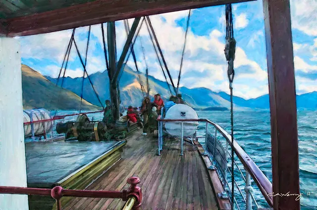 On the SS Earnslaw heading for Walter Peak Station