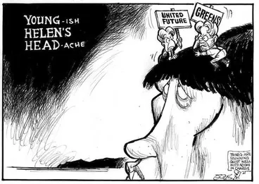 Image: Evans, Malcolm 1945- :YOUNG-ish HELEN'S HEAD-ache. New Zealand Herald, 8 August 2002.