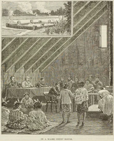 Image: In a Māori courthouse