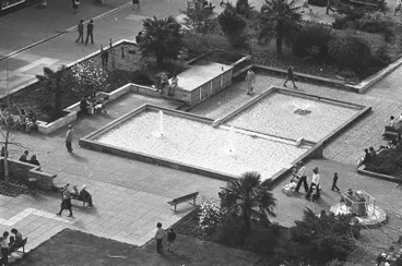 Image: Garden Place fountains in the 1970s