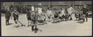 Image: Children at the Wellington Free Kindergarten, Taranaki Street, Wellington - Photograph taken by Robson and Boyer