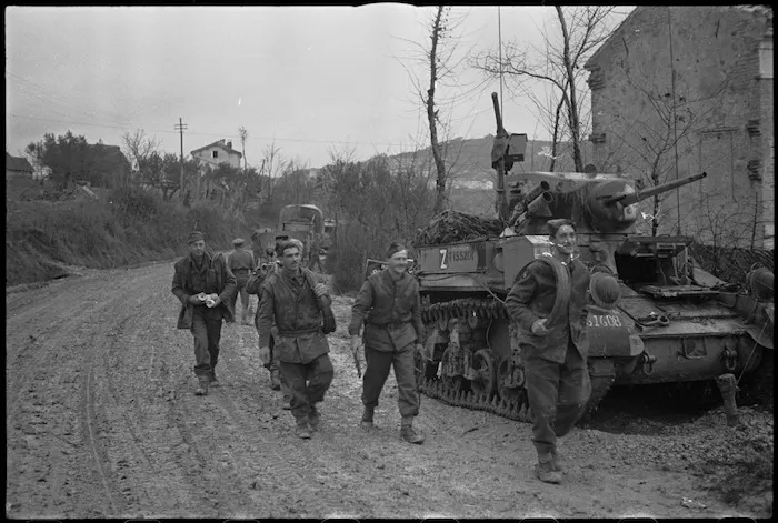 New Zealanders on the way to the forward areas of the Italian Front, World War II - Photograph taken by George Kaye