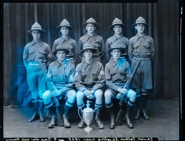 Image: Film Negative: Christ's College shooting eight 1925