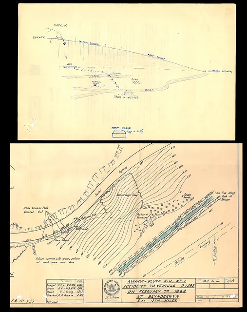 Sketch map of the Brynderwyn accident