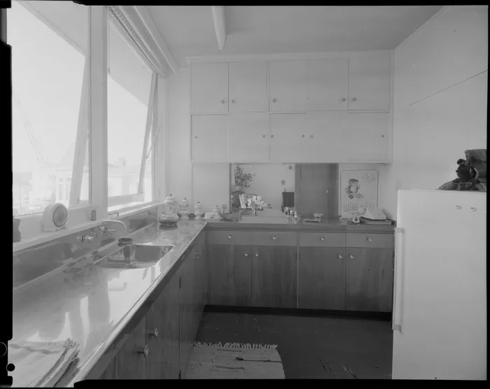 Kitchen in Herbert Gardens Flats, The Terrace, Wellington