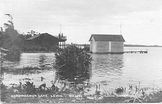 Jetty & boatshed lake Horowhenua